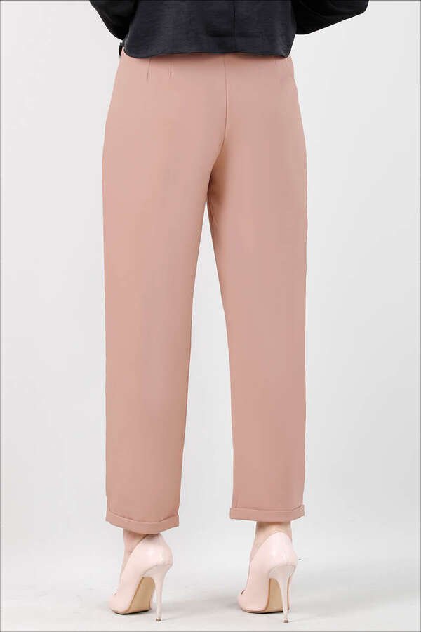 Straight Fabric Trousers Mink