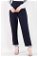 Zulays - Straight Fabric Trousers Navy Blue