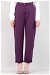 Straight Fabric Trousers Purple - Thumbnail