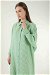 Striped Long Tunic Shirt Green - Thumbnail