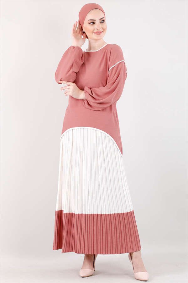 Striped Skirt Suit Dried Rose