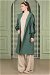 Striped Sleeve Stamp Coat Mint - Thumbnail