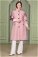 Zulays - Striped Sleeve Stamp Coat Pink