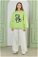 Zulays - Teddy Bear Embroidered Sweat Green