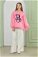 Zulays - Teddy Bear Embroidered Sweat Pink