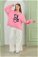 Teddy Bear Embroidered Sweat Pink - Thumbnail