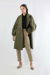 Trench With Frilled Sleeves Khaki - Thumbnail