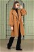 Trench With Frilled Sleeves Tan - Thumbnail