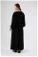 Tül Detaylı Büzgülü Elbise Siyah - Thumbnail