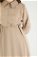 Tül Detaylı Elbise Bej - Thumbnail