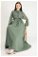 Tül Detaylı Elbise Mint - Thumbnail