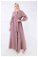 Zulays - Tulle Detailed Abaya Dried Rose