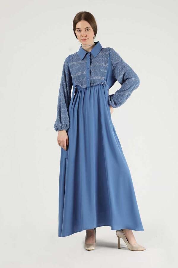 Zulays - Tulle Detailed Dress Blue