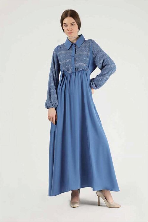 Tulle Detailed Dress Blue