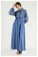 Tulle Detailed Dress Blue - Thumbnail