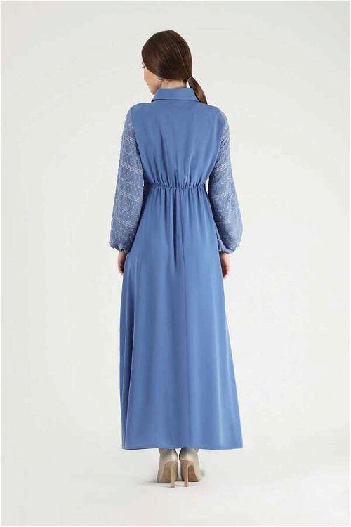 Tulle Detailed Dress Blue