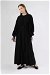 Tulle Detailed Pleated Dress Black - Thumbnail