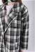 Tweed Plaid Blazer Jacket Grey - Thumbnail
