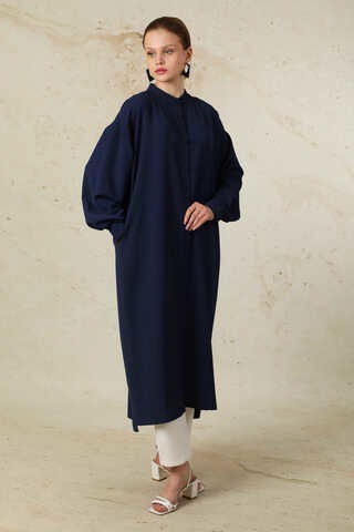 Zulays - Uzun Oversize Tunik İndigo