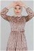 Velvet Pattern Dress Salmon - Thumbnail