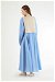Vest Detailed Dress Blue Cream - Thumbnail