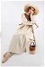 Vest Detailed Dress Brown Cream - Thumbnail