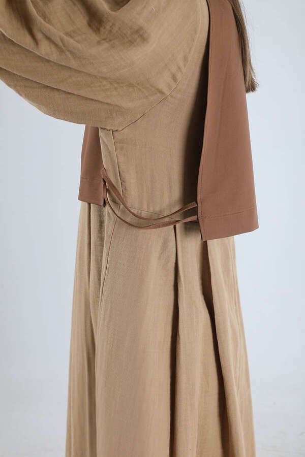 Vest Detailed Dress Mink Brown