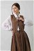 Vest Detailed Skirt Set Brown - Thumbnail