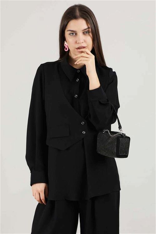 Vest Style Suit Black