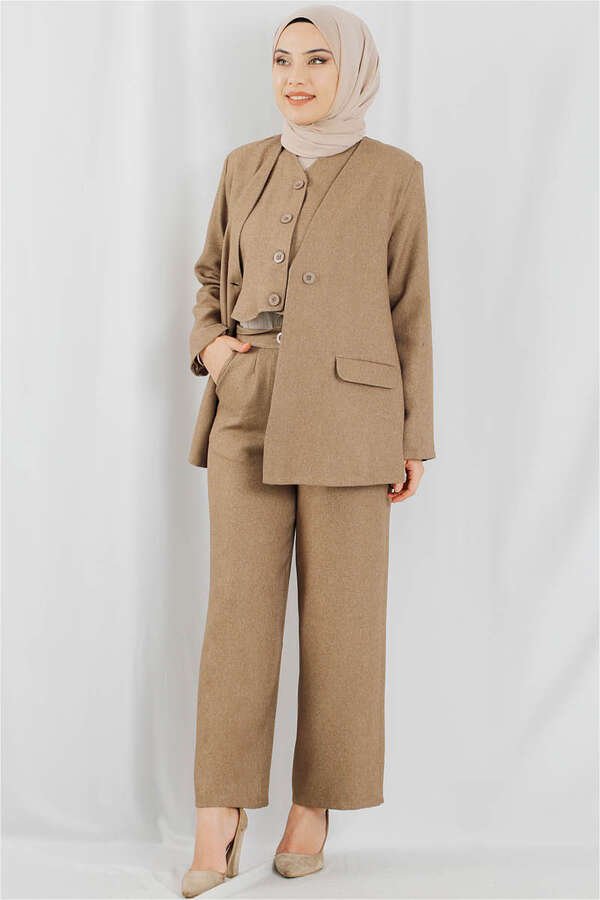 Vest Suit Milk Brown