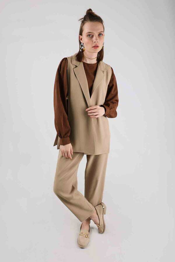 Zulays - Vest Tunic Suit Camel