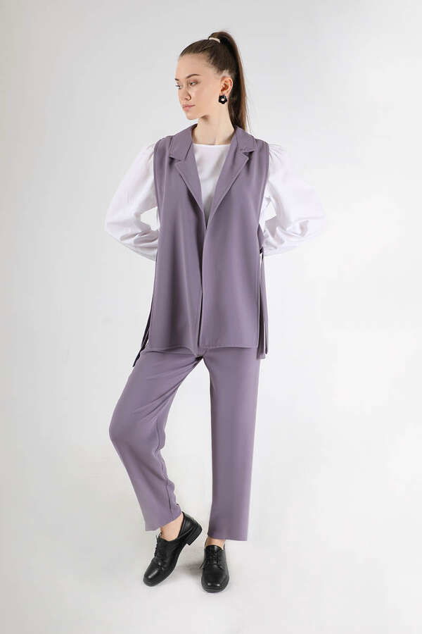 Zulays - Vest Tunic Suit Dark Lilac