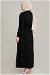 Waist Pleated Dress Black - Thumbnail