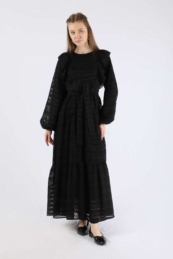 Zulays - Wave Pattern Dress Black