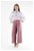 Zulays - Wide Leg Fabric Trousers Dried Rose