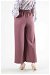 Wide Leg Fabric Trousers Dried Rose - Thumbnail