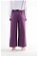 Wide Leg Fabric Trousers Purple - Thumbnail