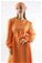 Yandan Büzgülü Elbise Oranj - Thumbnail