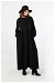 Yandan Pileli Elbise Siyah - Thumbnail
