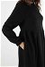 Yandan Pileli Elbise Siyah - Thumbnail