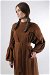 Yarasa Kol Salaş Elbise Kahverengi - Thumbnail