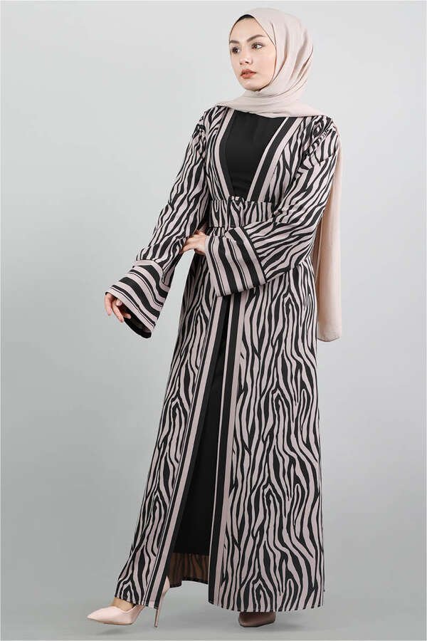 Zebra Pattern Kimono Mink