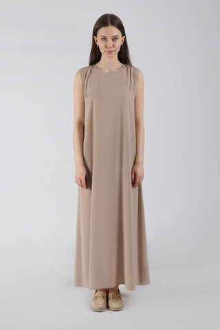 Zulays - Zero Sleeve Underwear Dress Dark Mink