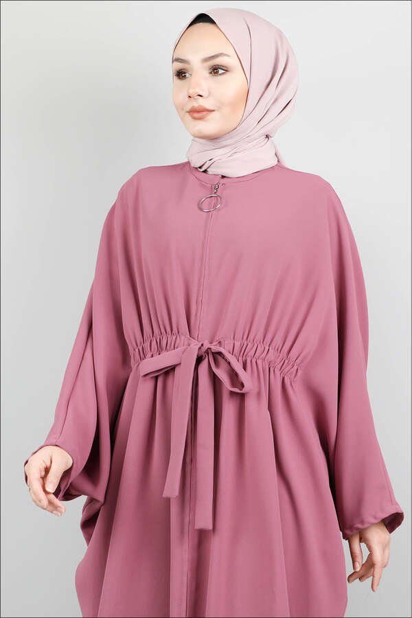 Zippered Belted Dried Rose Tunic