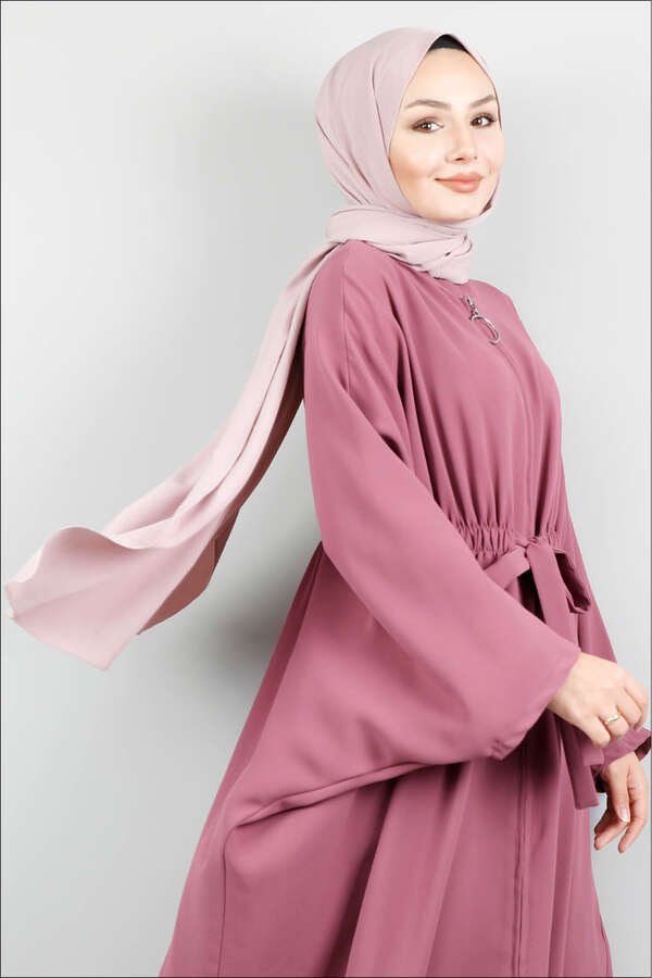 Zippered Belted Dried Rose Tunic