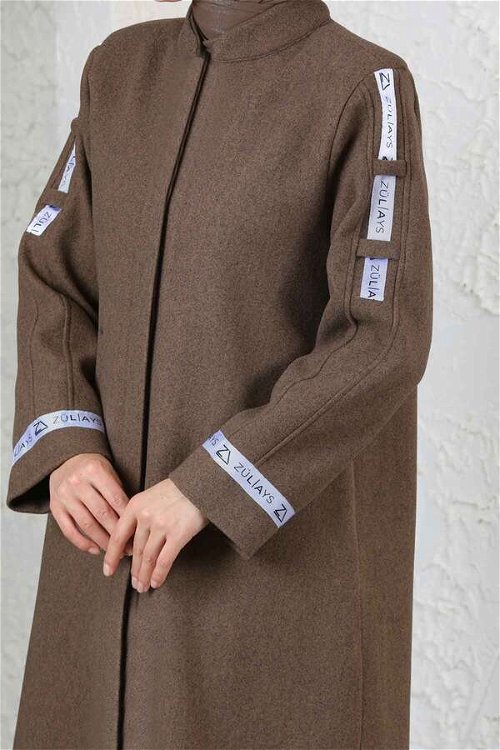 Zülays Striped Long Cachet Coat Brown