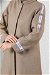 Zülays Striped Long Cachet Coat Mink - Thumbnail