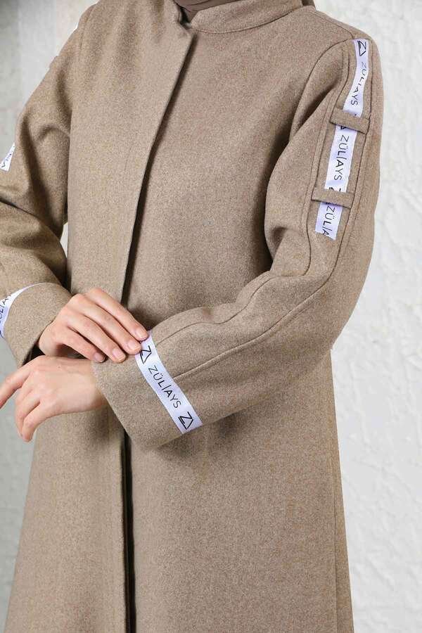 Zülays Striped Long Cachet Coat Mink